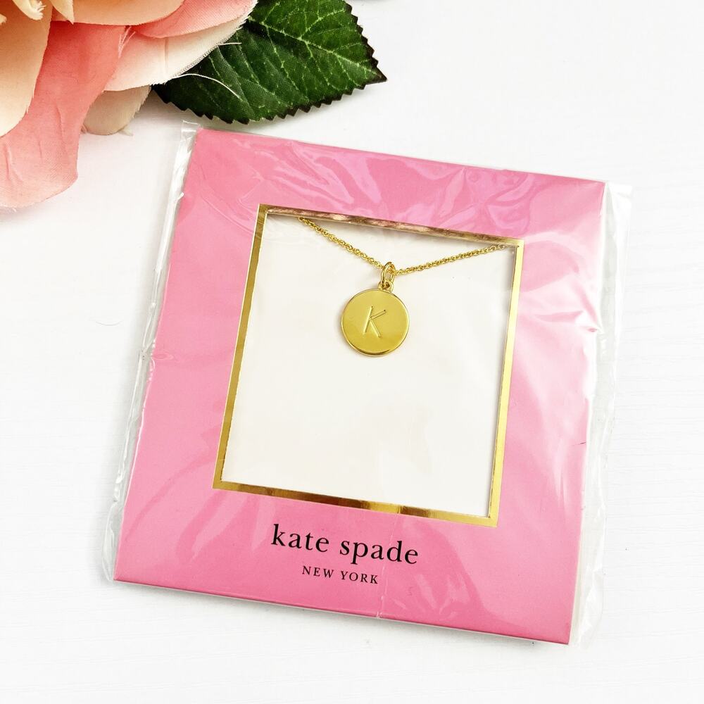 NEW Kate Spade New York Letter "K" 12k Gold-Plated Initial Pendant Necklace